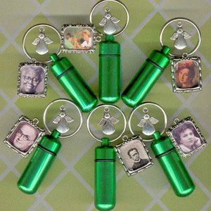 Keepsake Urn Cremation Urn Green Urn Jewelry Urn Small Urn Angels